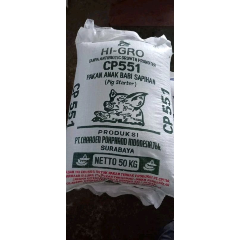 Pur babi cp551 starter pigg-pakan ternak ayam bebek babi 10kg