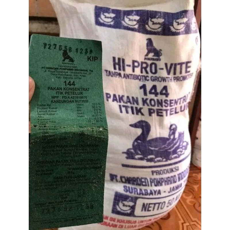 Hi pro vite 144 konsentrar pakan itik petelur 1kg