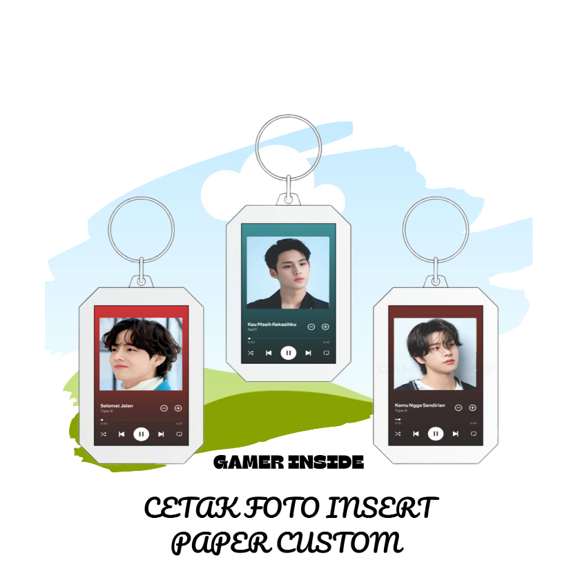 GANTUNGAN KUNCI CUSTOM AKRILIK INSERT PAPER