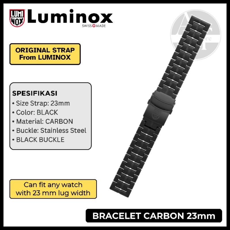 Tali Jam Luminox Bracelet Carbon Luminox 3050 3080 8800 ORIGINAL Size 23mm