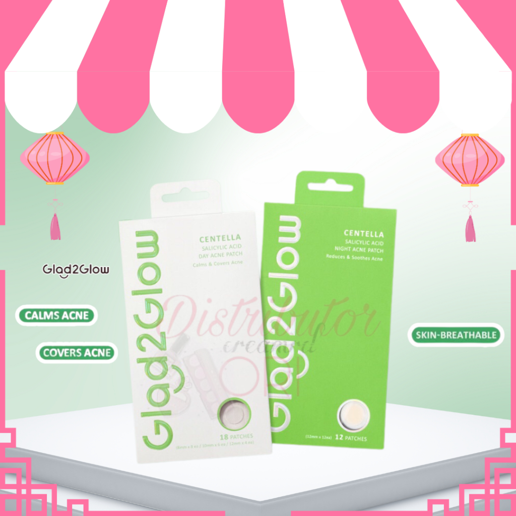 Glad2Glow Centella Salicylic Acid Night & Day Acne Patch Pimple Patch Jerawat Stickers | BPOM