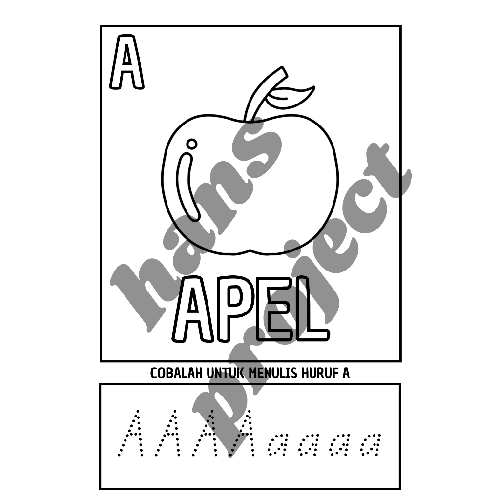 

Gambar Mewarnai Edukatif alfabet untuk Anak Pintar (bentuk file PDF)sekali beli untuk selamanya