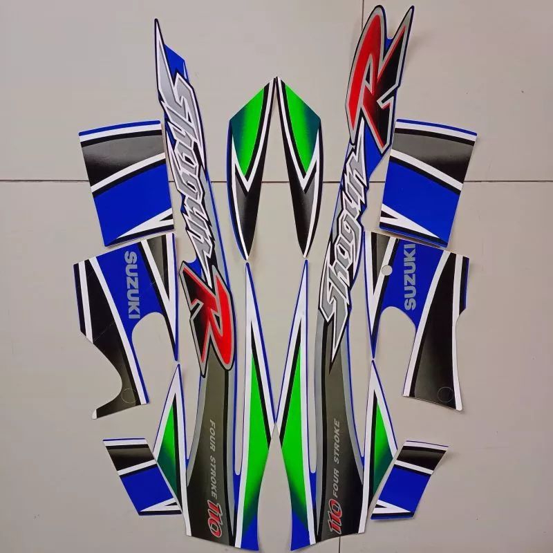 Stiker Striping Motor Shogun 110 R 2003 full Biru  Sticker Lis Body Standar COD