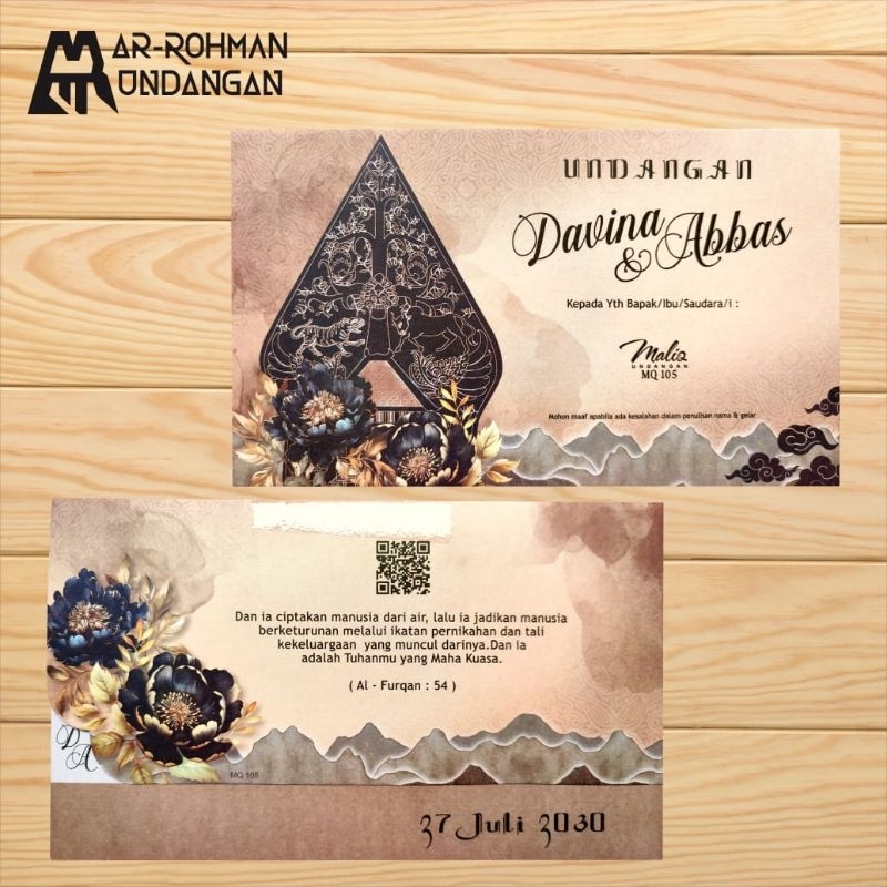 Undangan Pernikahan / Khitan Model Gunungan Wayang