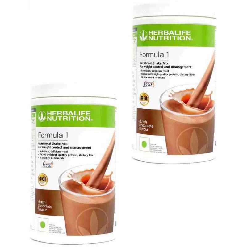 PAKET HEMAT 2 KALENG FORMULA 1 HERBALIFE SHAKE MIX-DIET DETOX RASA COKLAT ORIGINAL BPOM