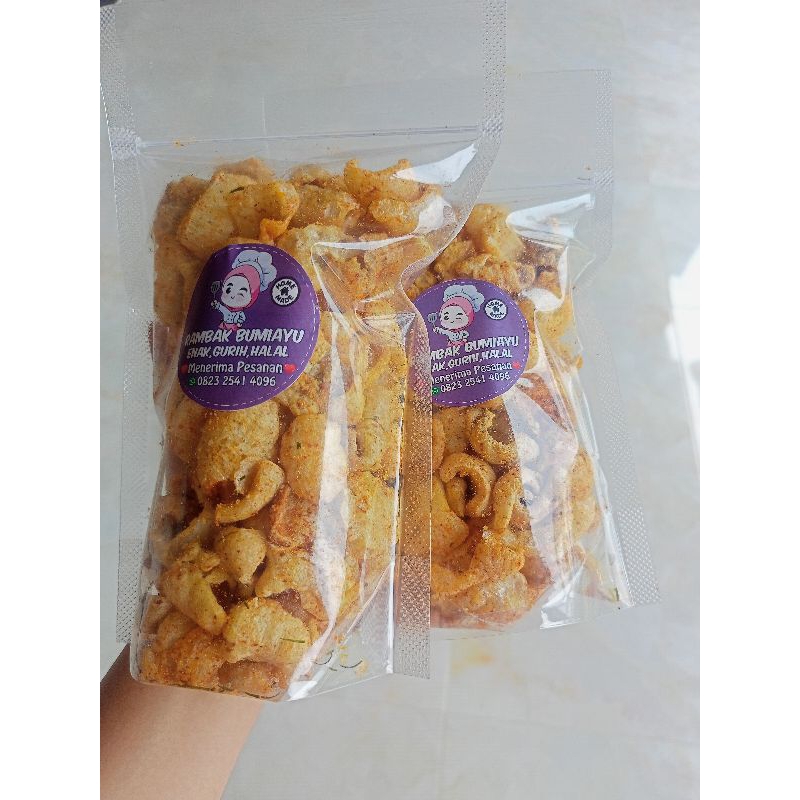 

rambak kerupuk kambing pedas 2 pouch