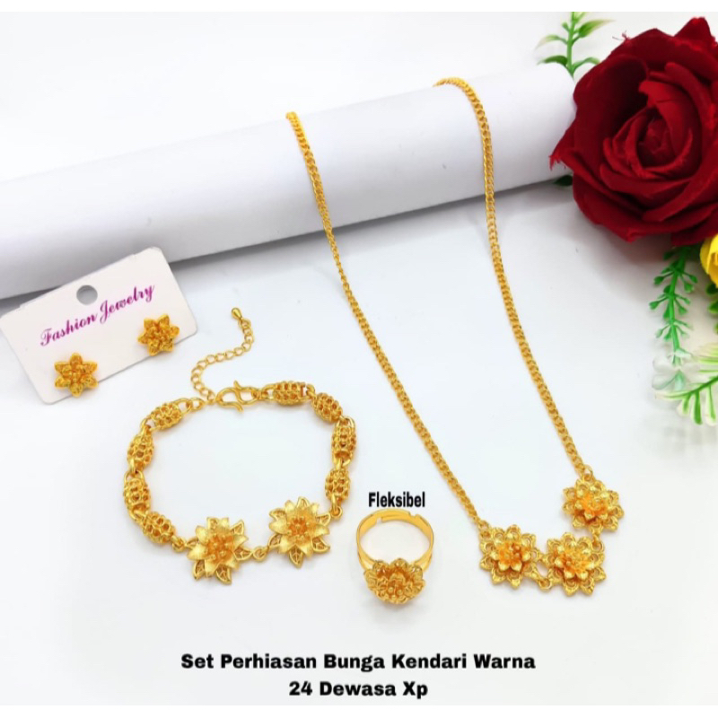 satu set perhiasan bunga kendari