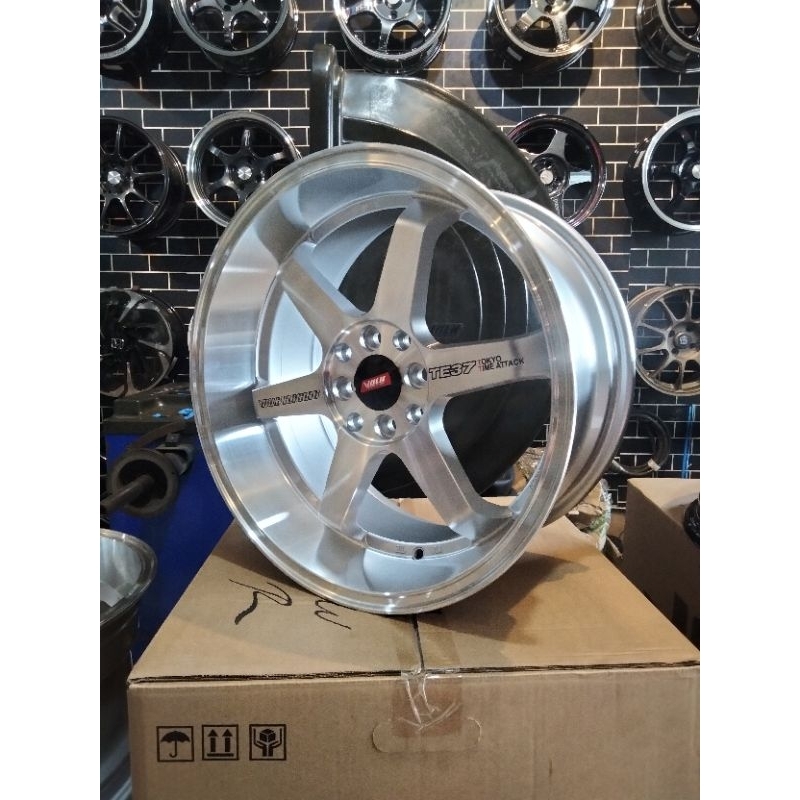 velg mobil TE37 RING 17 lebar 7.5/8.5 celong R17 tuk mobil jazz.yaris.brio.avanza.xenia.mobilio dll