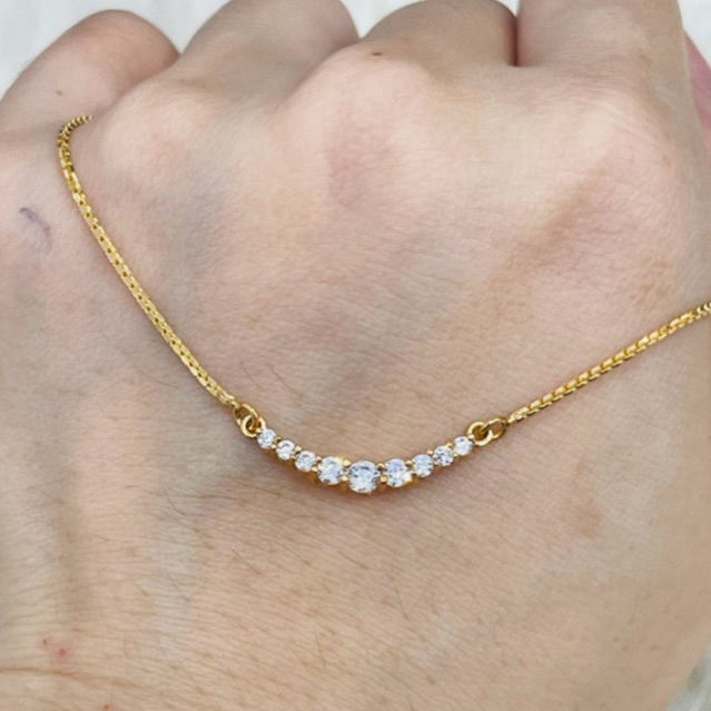 kalung alta permata smile listring simple elegant emas asli kadar 700