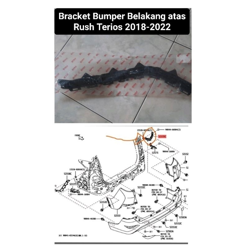 Bracket Bumper Belakang Atas Rush Terios 2018 - 2022 Original