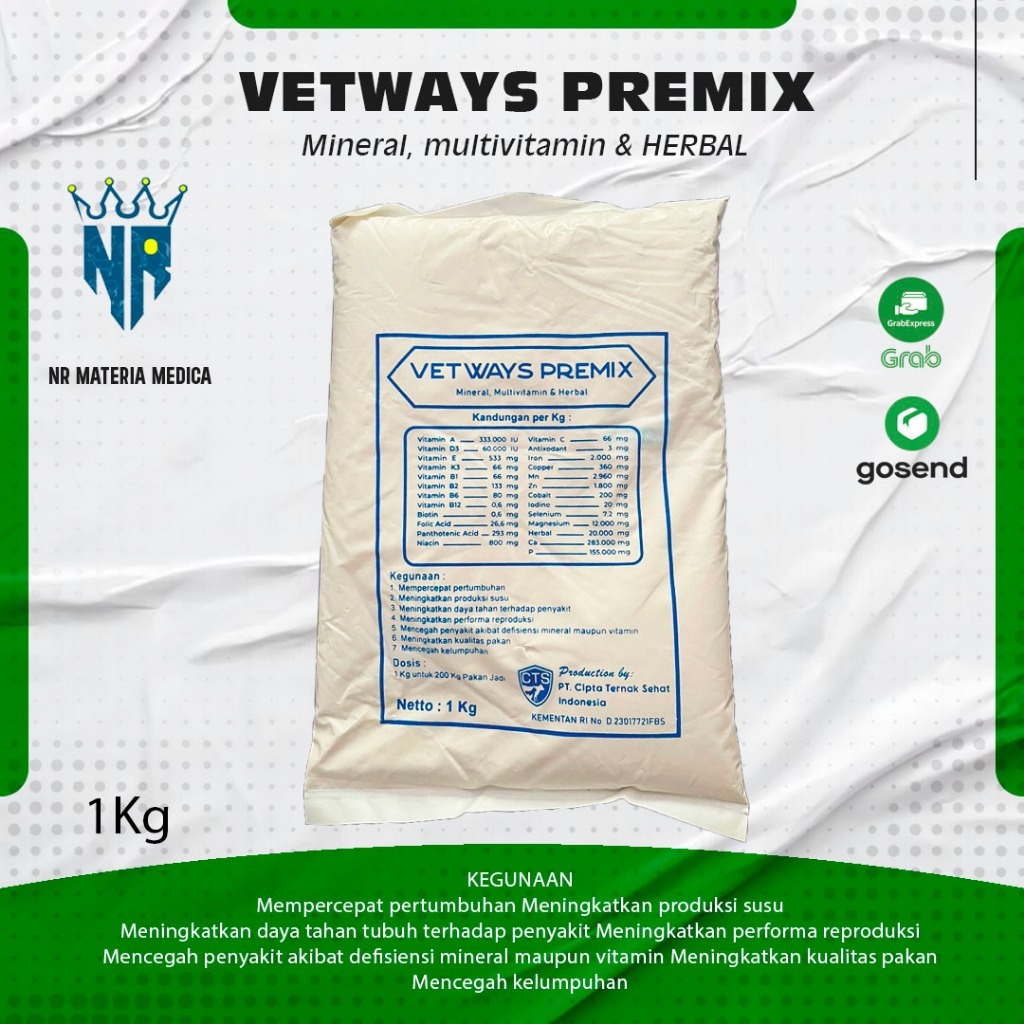 Vetways Premix 1 kg - Vetways Premix - Premix Kambing - Premix Sapi