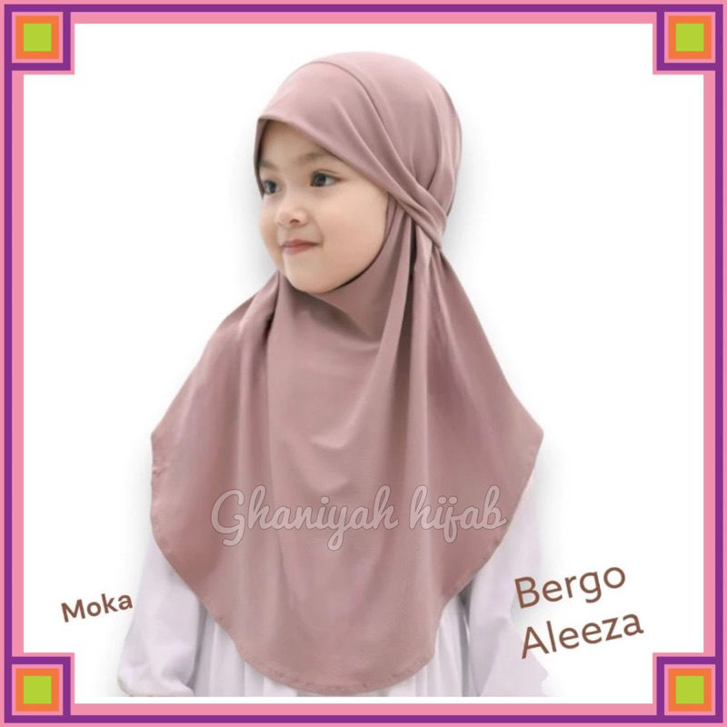 Jilbab Bergo Aleeza Tali Malay 4-10Th / Jilbab Khimar Jersey Instan Tali Anak / Hijab Anak Sd Kerudu