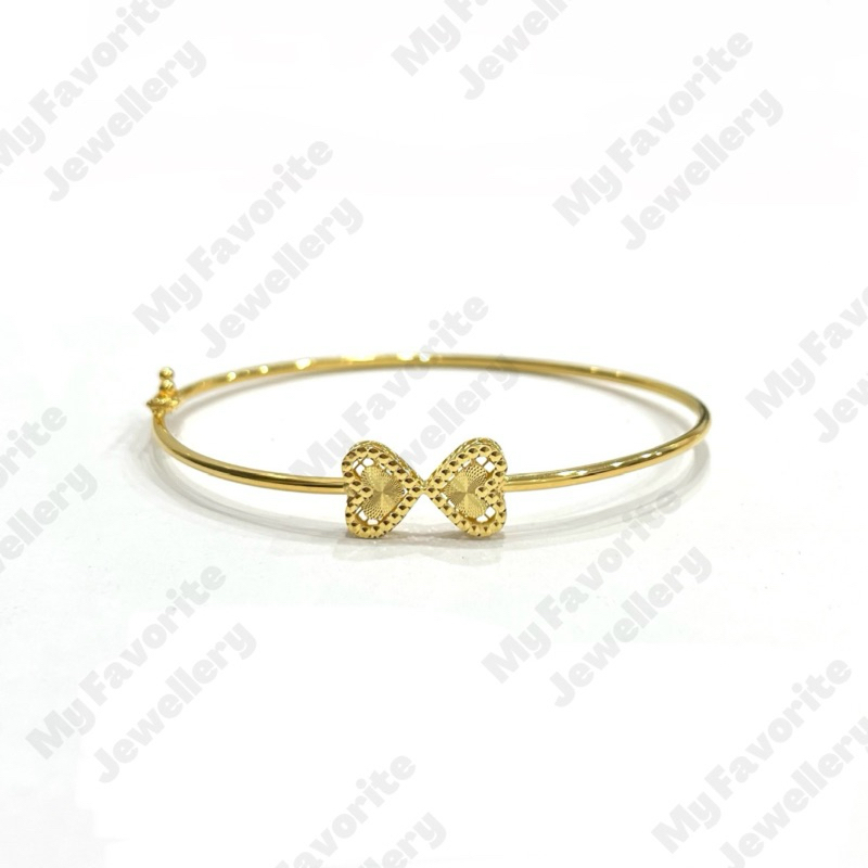 Gelang Bangle Love Pita EMAS ASLI Kadar 875 20K