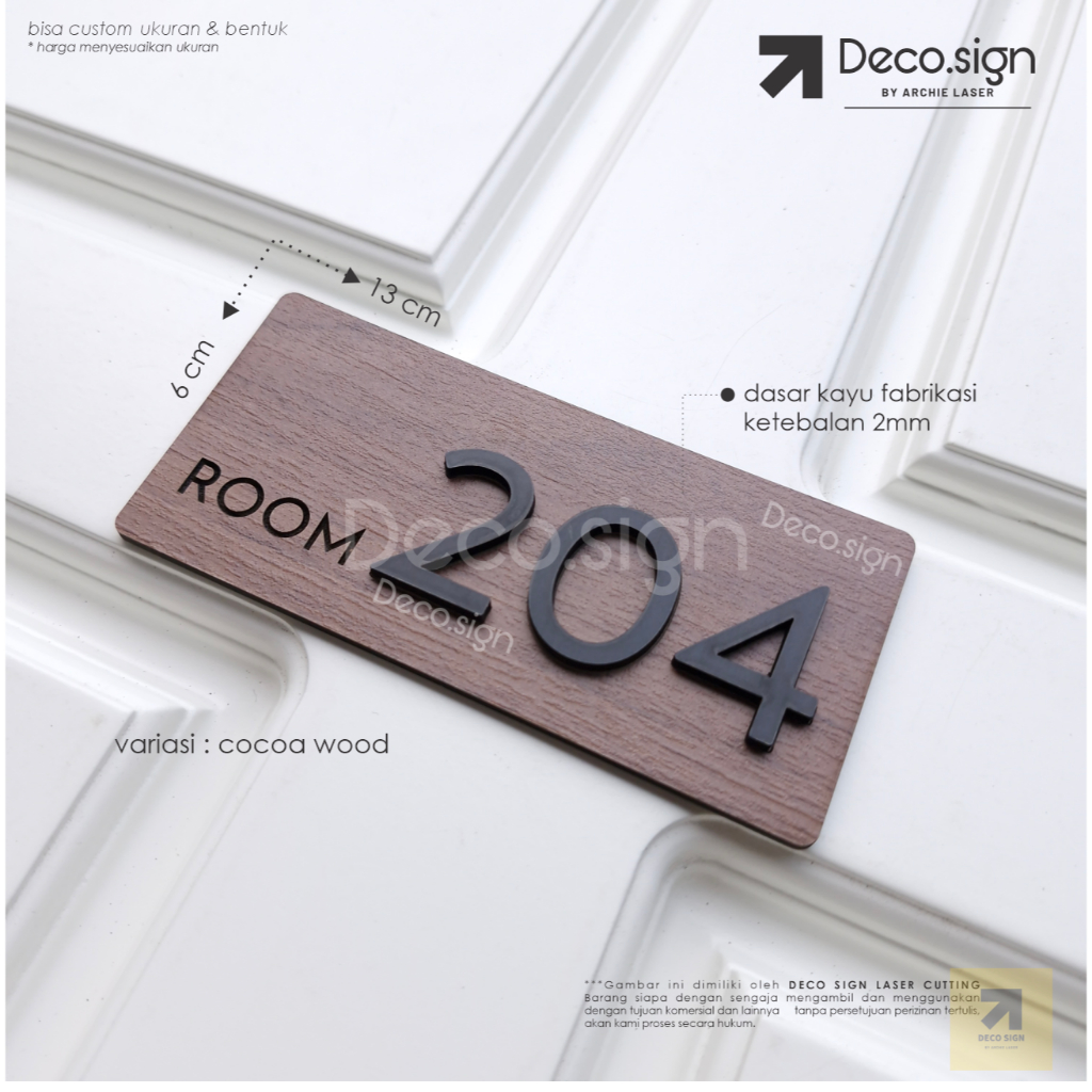 Termurah  Nomor Kamar Kayu Murah Kost / Villa / Hotel / Penginapan / Dekorasi Dinding / Nomor Loker