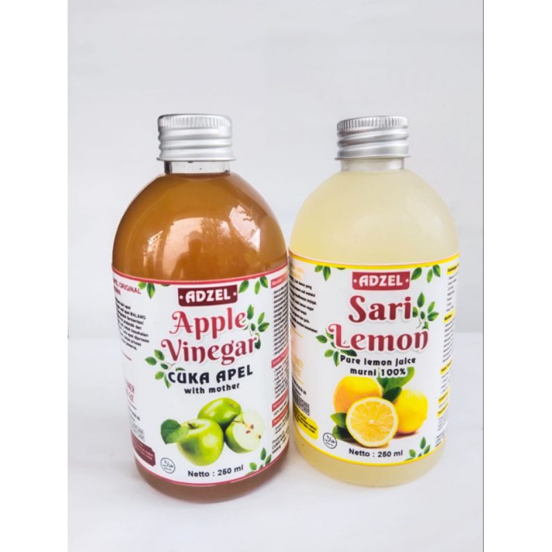 

paket 2 in 1 cuka apel 250ml + sari lemon 250ml - paket sehat - paket diet