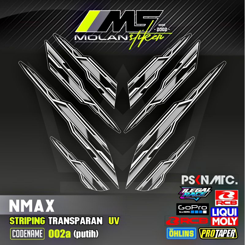 Decal Sticker Striping Variasi Transparan Uv Nmax Old Nmax Gen 1 & Nmax Gen 2 Nmax 155 Connected 202