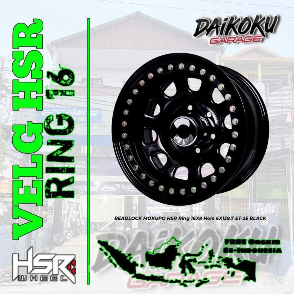 Velg Mobil HSR Offroad Ring 16 Baut 6x139,7 Type BEADLOCK MOKUPO | Toko Velg Mobil Hsrbanjarmasin