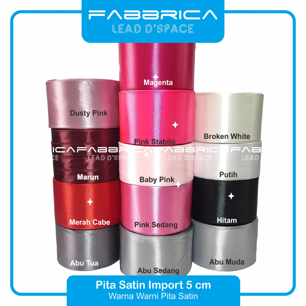

RB Fabbrica - Pita Satin 5 cm 2 Inch Pita Kado Hampers Parsel Hantaran 5cm