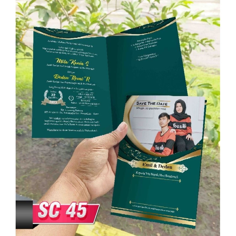 undangan pernikahan separasi full color bebas poto