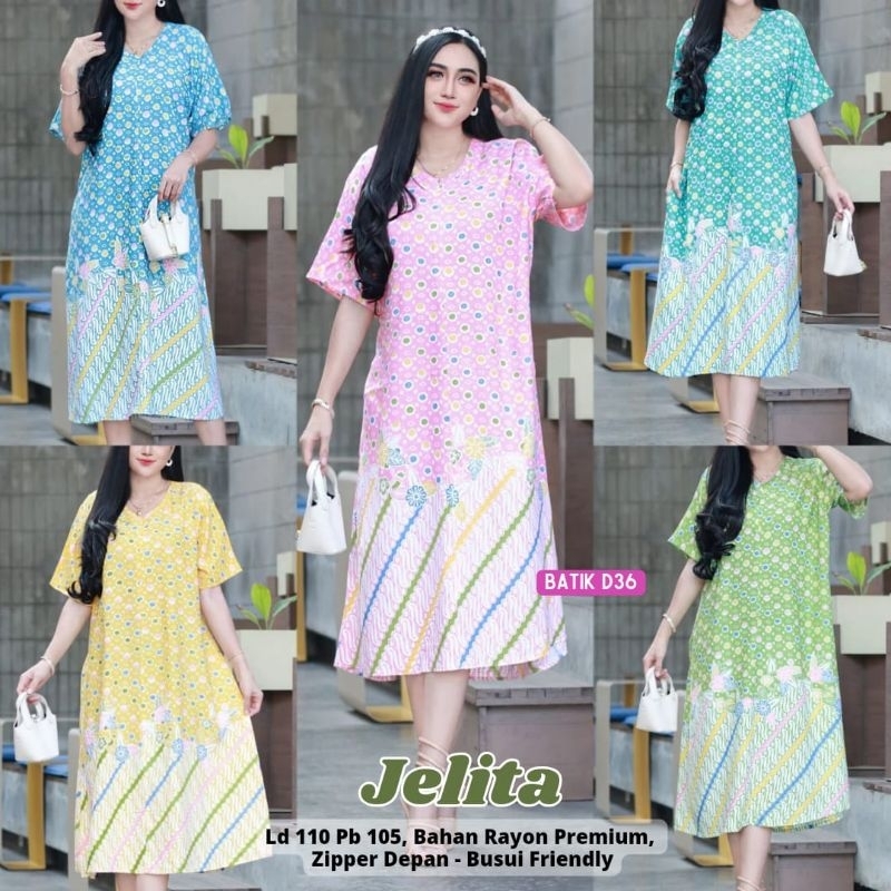 Jelita Batik D36 Daster payung Bahan Rayon Premium