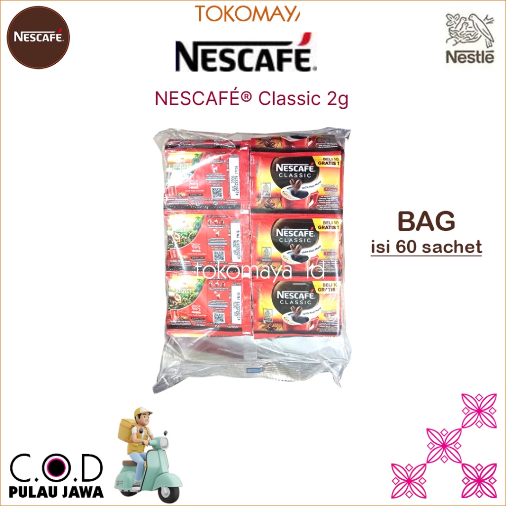 

Nescafe Classic 62 Sachet - Nescafe Classik isi 62 sachet kemasan bag