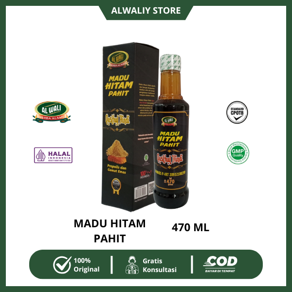 

Al Wali Madu Hitam Pahit Propolis Gamat Emas Plus Qusthul Hindi 470 gr Untuk Diabetes