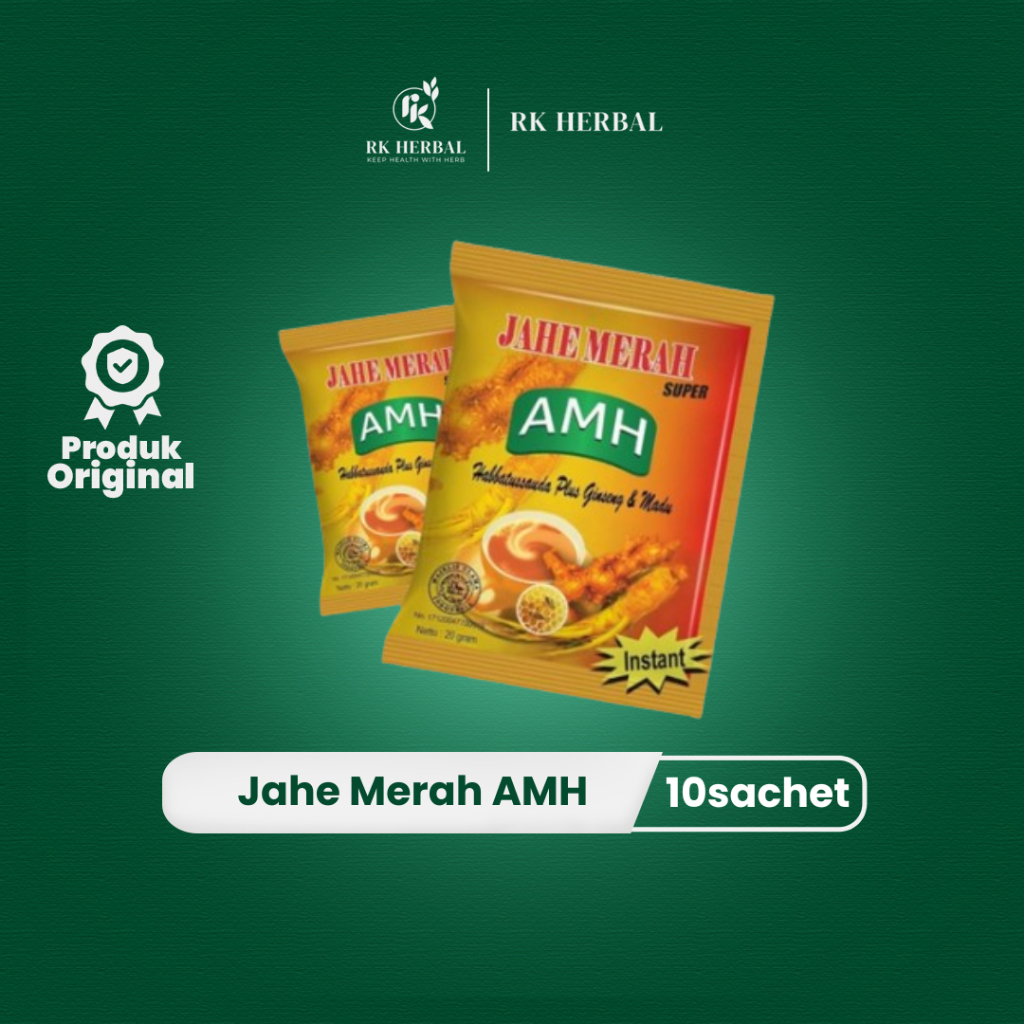 

Jahe Merah Amanah AMH - Minuman Herbal Jahe Hangatkan Tubuh - Isi 10 Sachet