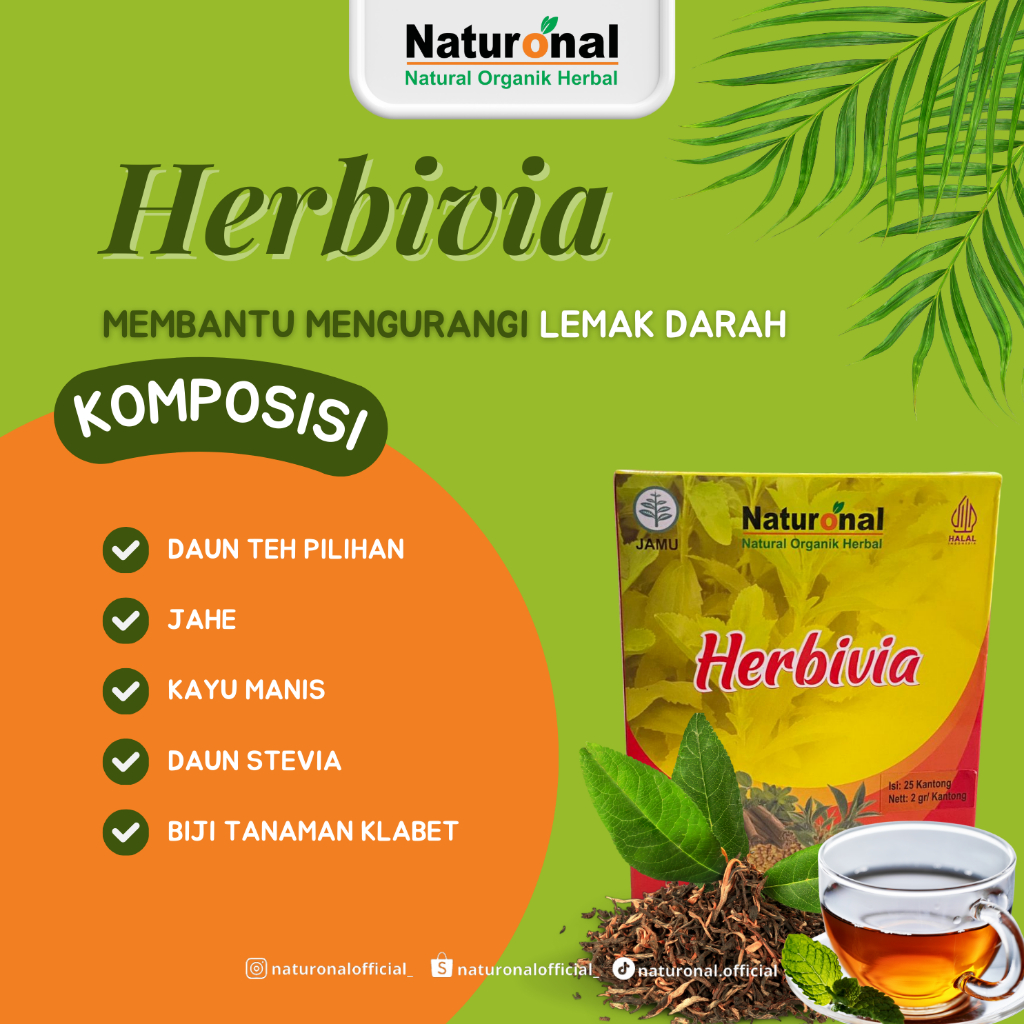 

HERBIVIA - Teh Herbal Membantu Mengurangi Lemak Darah | Teh Alami 100% Organik [Isi 25 Tea Bags]