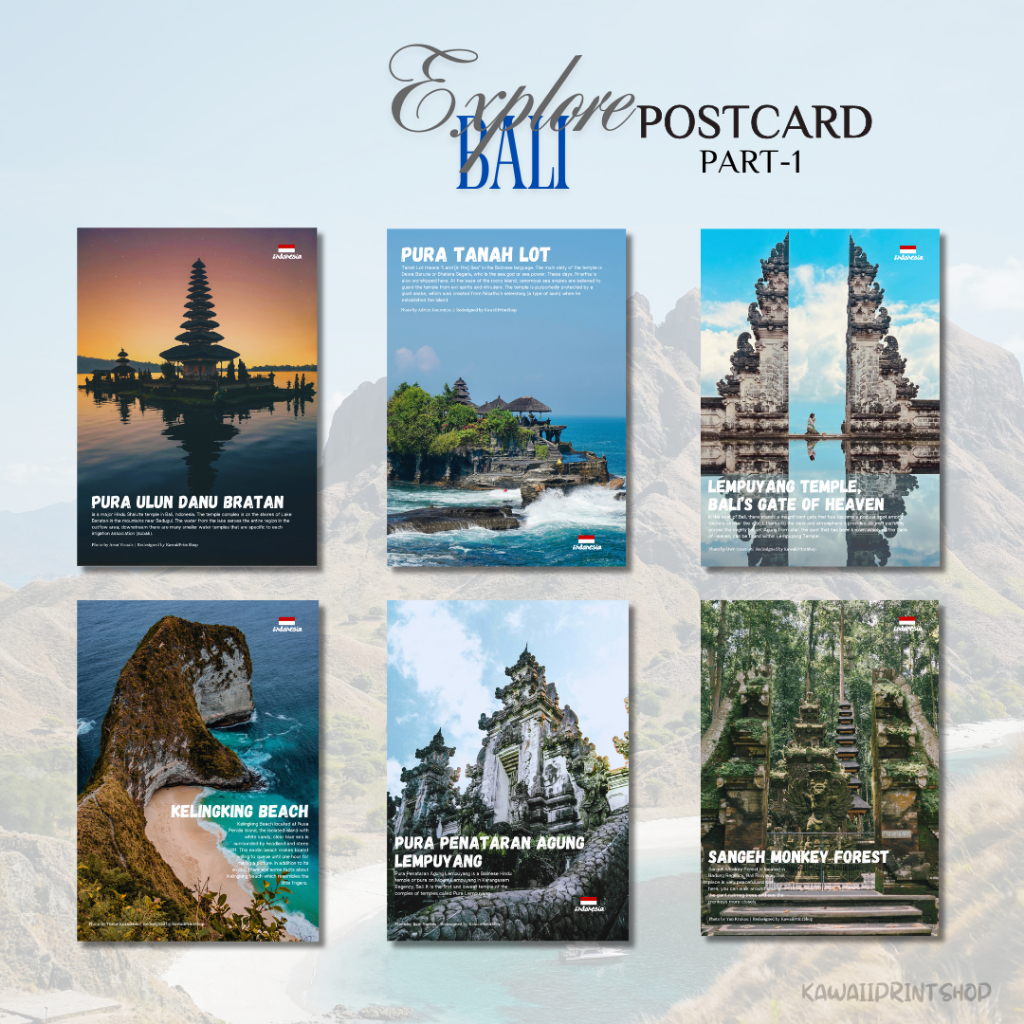 

Postcard Bali Tourism Spot | Kartu Pos Tempat Wisata Bali Pura Temple Air Terjun | Kartupos Bali Turis Postcrossing Bali Unik Part 1