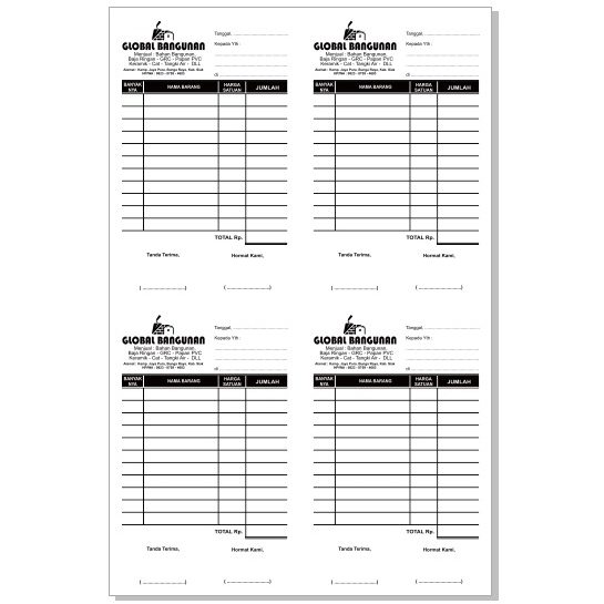 

nota toko global bangunan 1 rim