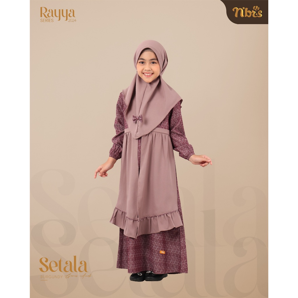 CUCI GUDANG GAMIS ANAK NIBRAS SET HIJAB SETALA BURGUNDY