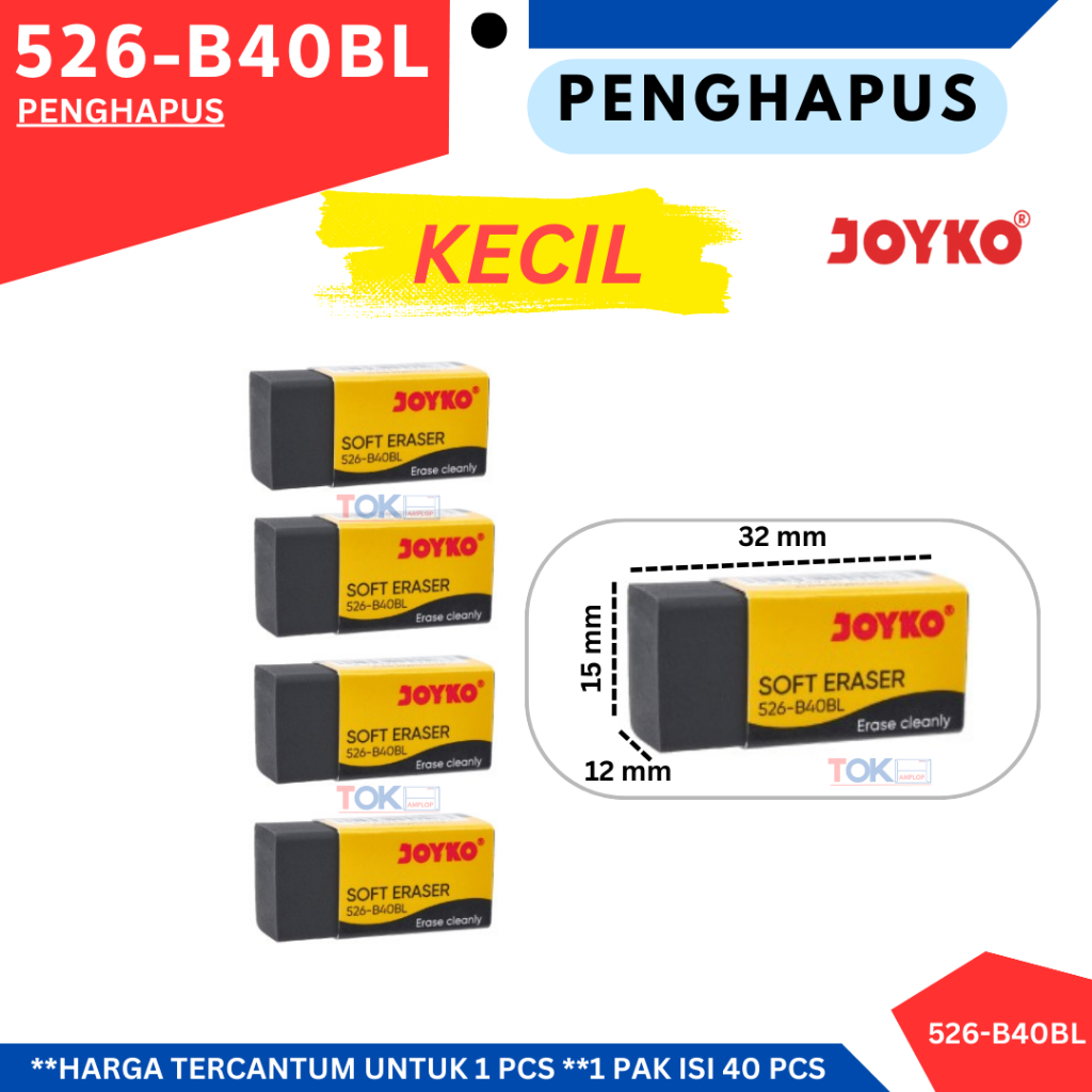 

eraser / penghapus JOYKO 526-B40BL BLACK (kecil)