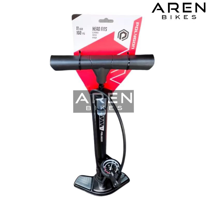 POMPA SEPEDA POLYGON STEEL STX FLOOR PUMP 160PSI 160 PSI BAN DALAM SEPEDA MOTOR BOLA BALON POMPA LAN