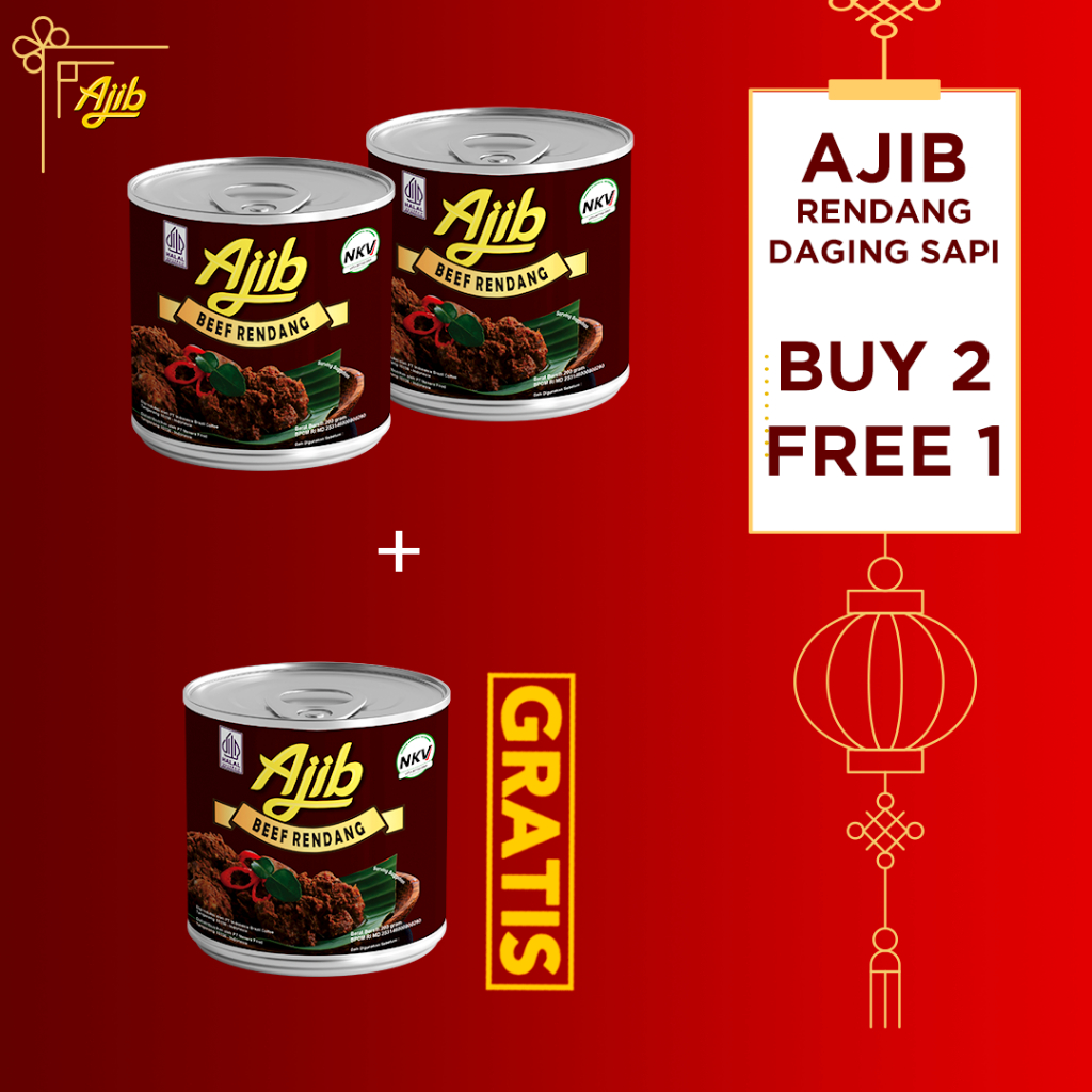 

(Imlek payday) Beli 2 Gratis 1 Ajib Beef Rendang Daging sapi 200 gr || ajib rendang daging sapi