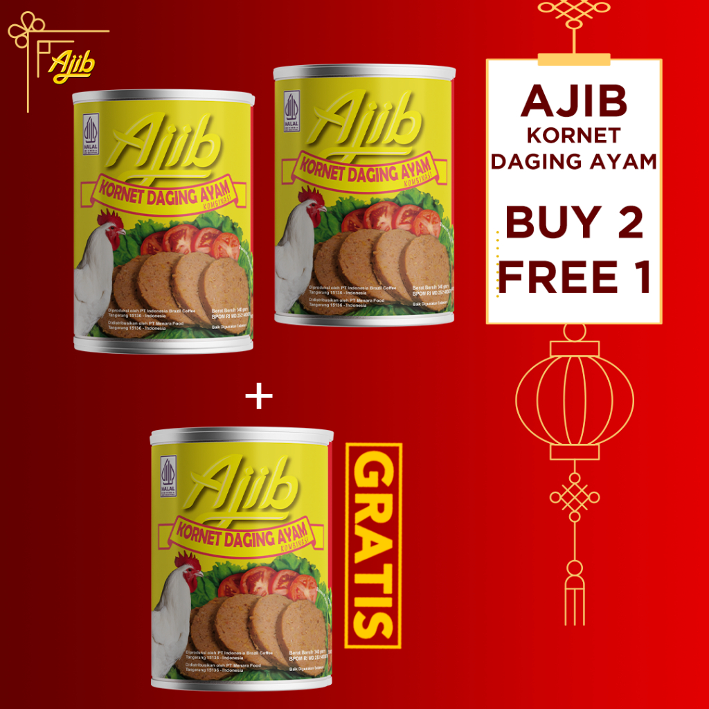 

( Imlek Payday ) Beli 2 Gratis 1 Ajib Kornet Daging Ayam 340 gr || ajib kornit daging ayam