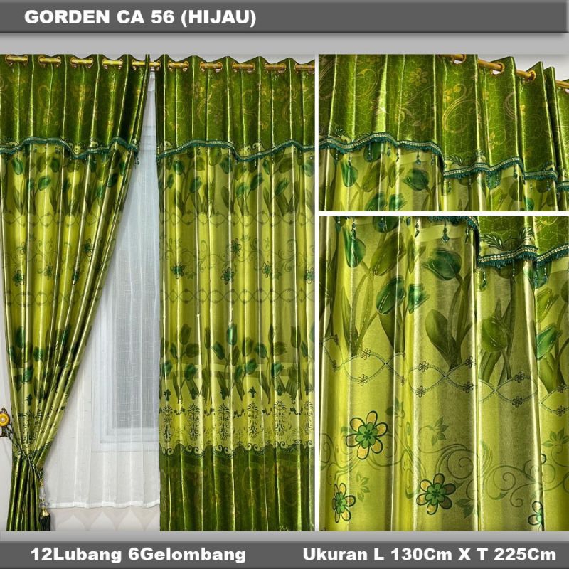 gorden smokring blackout glowsy premium print emas motif batik bunga mawar