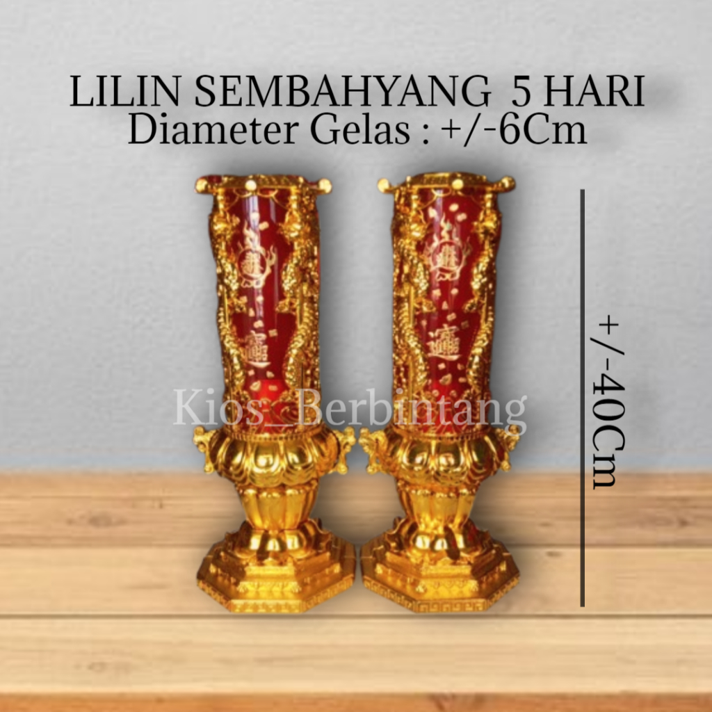 Lilin Sembahyang Lilin Jelly Nyala 5 Hari Lilin Merah 1 Set