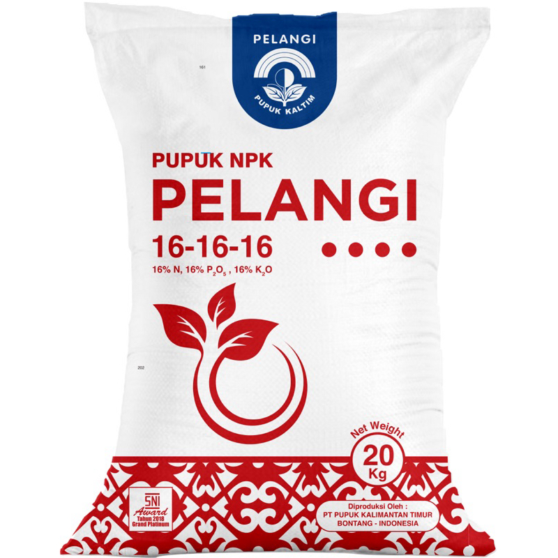 Pupuk NPK Pelangi 16-16-16 kemasan 1 kg (Repack) / pupuk kaltim Npk pelangi 1Kg