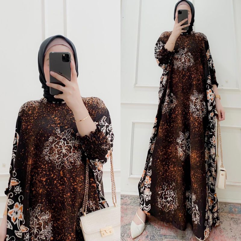 Berliana Kaftan - Batik Cap Original Bahan Rayon Super Busui Friendly Jumbo By Batik Cincaro Pekalon