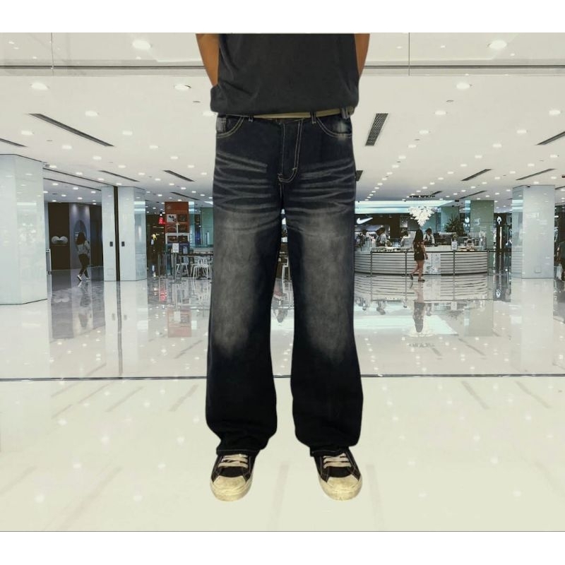 Celana jeans pria celana kulot pria Celana korean style pria baggy pants pria straight jeans celana 