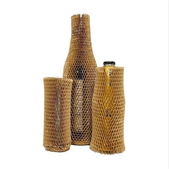 

(10 pcs) Honeycomb paper sleeves pelindung botol kaca wine pajangan ecofriendly ramah lingkungan