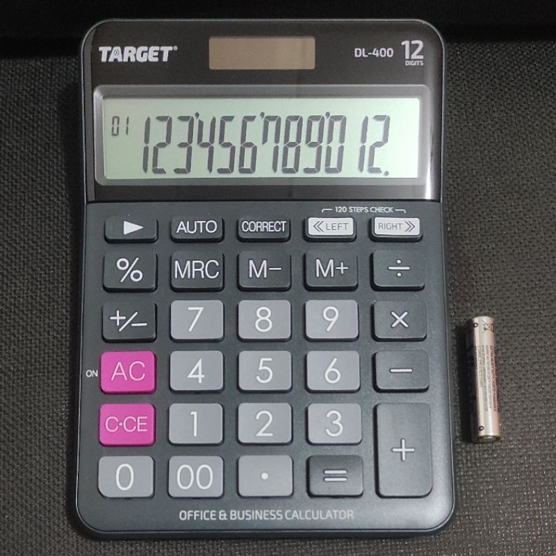 

Kalkulator Meja 12 Digit Cek Ulang Baterai A3 AAA Target DL 400 Hitam ORI