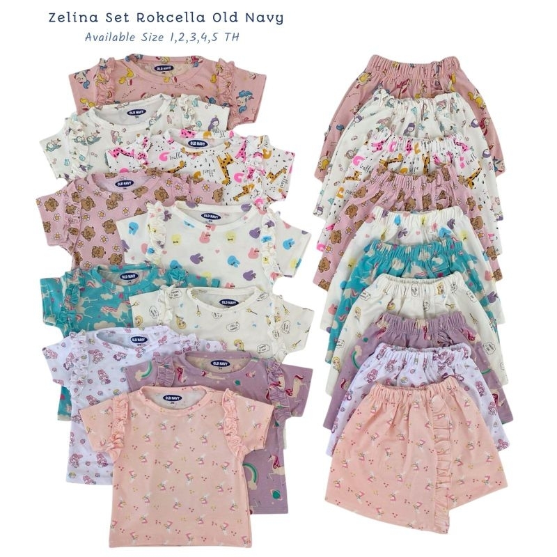 Zalina Set Rokcel | One set Old Navy | One set Lucu | Setelan anak perempuan