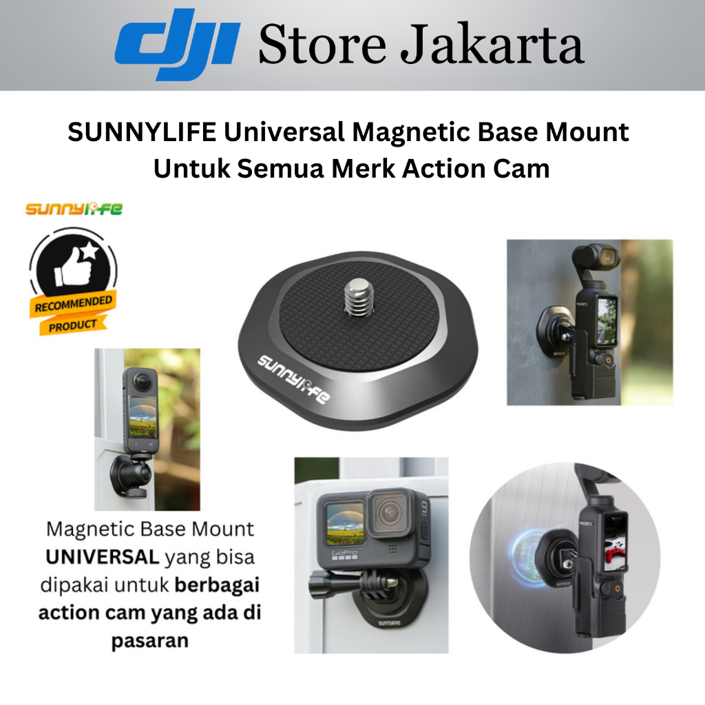 Universal Magnetic Base DJI Osmo Pocket 3 DJI Osmo Action 5 Pro DJI Osmo Action 4 GoPro Hero Insta 3