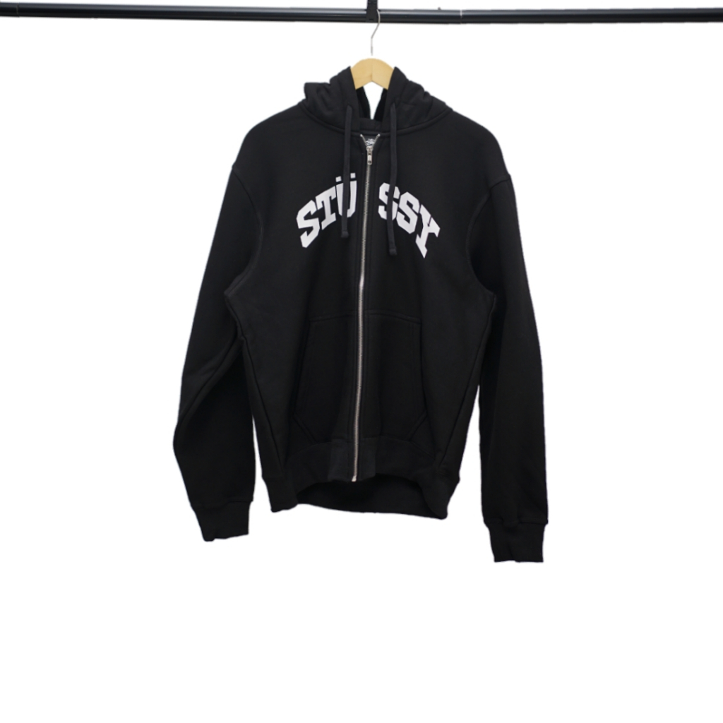 STUSSY Black Sport Zip Hoodie Authentic / Jaket Branded Stussy Original