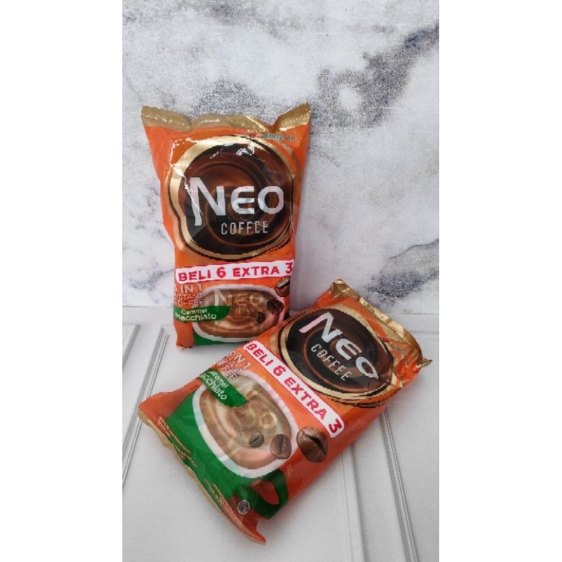 

Neo Coffee Kopi Instan Caramel Macchiato Pack 20gr isi 6+3 pcs