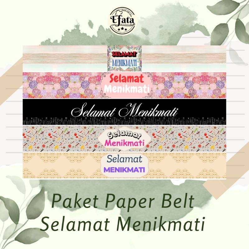 

Paket Paper Belt Selamat Menikmati 47 x 6 cm, 1 paket isi 5 pcs