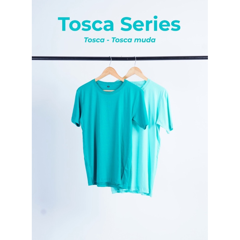 Tosca Series Kaos Lengan Pendek Biru Cotton Combet 24s
