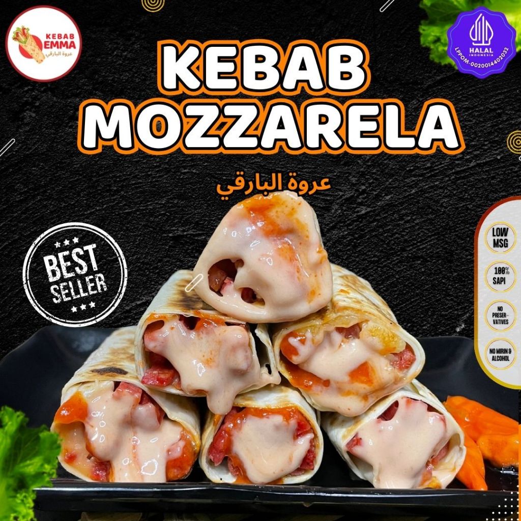 

GROSIR Kebab Frozen Mozzarela Isi 10Pcs Premium & Halal KEMASAN RANDOM