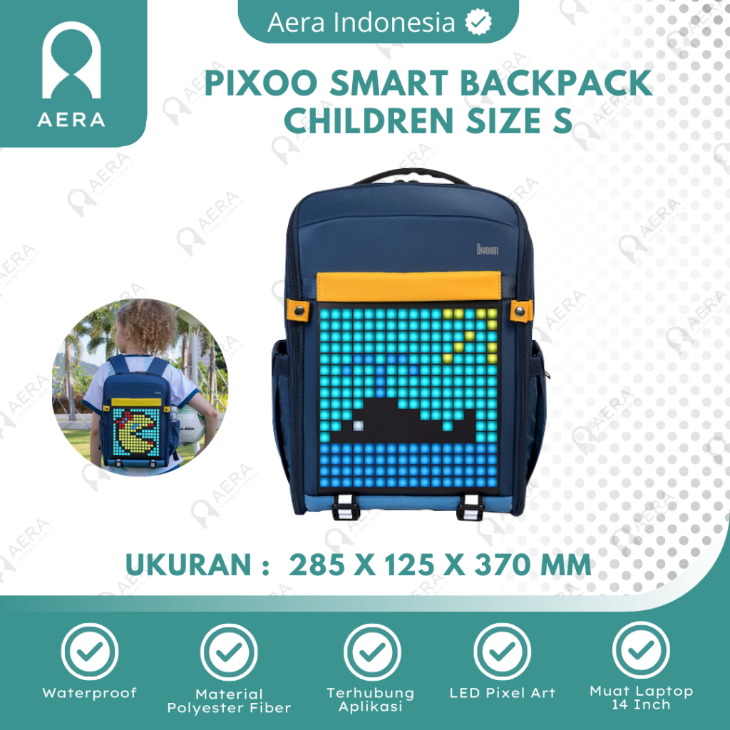 Tas Backpack S Ransel Pixel Art LED Display Waterproof  | Smart Backpack | Tas Ransel Led Anak
